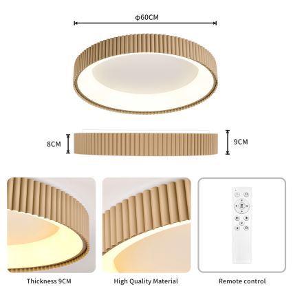 BRILAGI - Plafonieră LED dimabilă FALCON MODERN LED/54W/230V 3000-6500K 60 cm bej + telecomandă