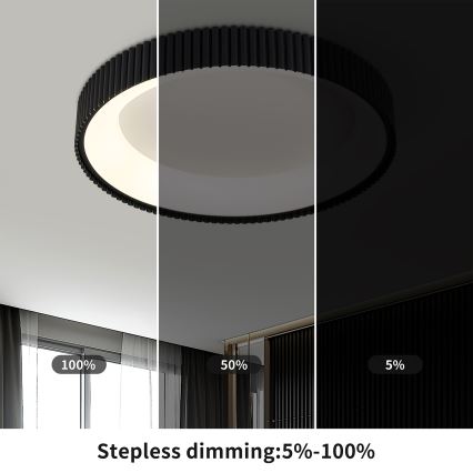 Brilagi - Lampă de tavan LED cu reglaj al intensității FALCON MODERN LED/54W/230V 3000-6500K Ø 60 cm neagră + telecomandă