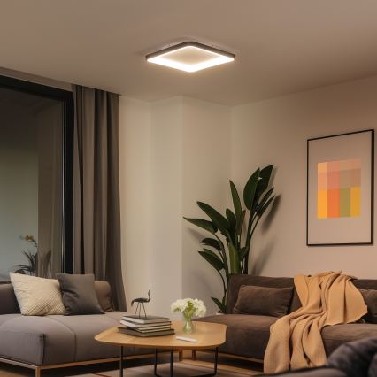 Brilagi - Plafonieră LED dimabilă FALCON SLIM LED/50W/230V 3000-6500K 50x50 cm neagră + telecomandă