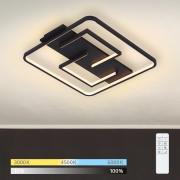 Brilagi - Plafonieră LED dimabilă FLARE LED/34W/230V 3000-6000K 48x48 cm neagră + telecomandă