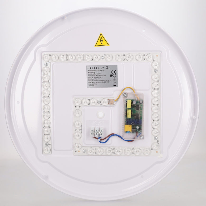 Brilagi - Plafonieră LED dimabilă FLOCO LED/48W/230V 3000-6500K Ø40 cm decor lemn/negru + telecomandă