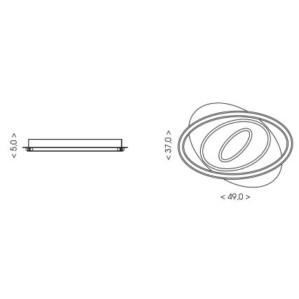Brilagi - Plafonieră LED dimabilă IRIS LED/78W/230V 3000–6000K 37x49 cm negru + telecomandă