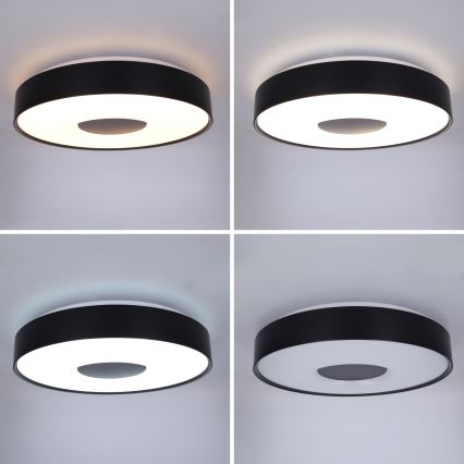 Brilagi - Plafonier LED dimabil JAMIS LED/48W/230V 3000-6500K Ø 39 cm negru + telecomandă