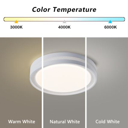 Brilagi - Plafonieră LED dimabilă KREON LED/54W/230V 3000-6000K, albă, Ø 38 cm + telecomandă