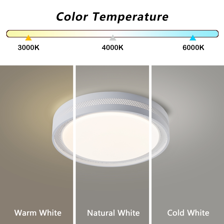 Brilagi - Plafonieră LED dimabilă KREON LED/54W/230V 3000-6000K, albă, Ø 38 cm + telecomandă