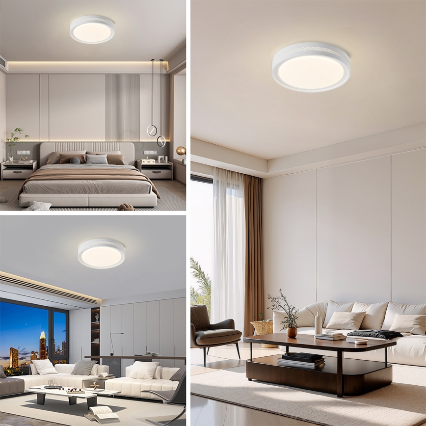 Brilagi - Plafonieră LED dimabilă KREON LED/54W/230V 3000-6000K, albă, Ø 38 cm + telecomandă