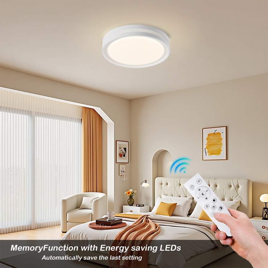 Brilagi - Plafonieră LED dimabilă KREON LED/54W/230V 3000-6000K, albă, Ø 38 cm + telecomandă