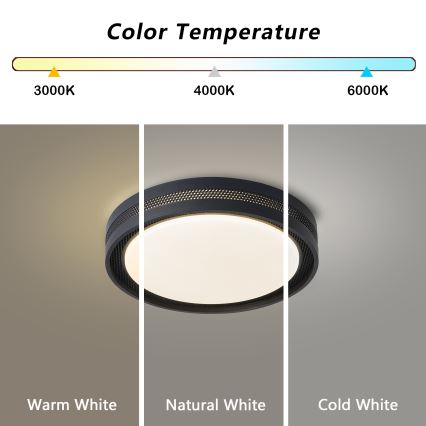 Brilagi - Plafonieră LED dimabilă KREON LED/54W/230V 3000-6000K neagră Ø 38 cm + telecomandă
