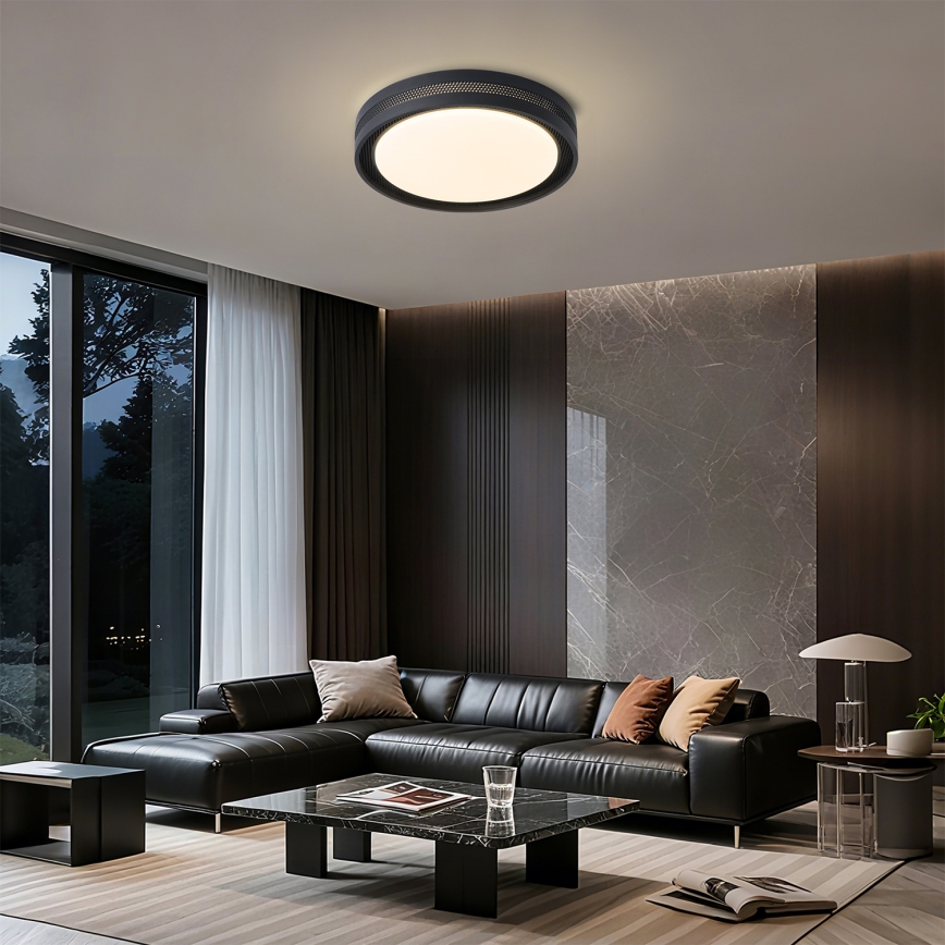 Brilagi - Plafonieră LED dimabilă KREON LED/54W/230V 3000-6000K neagră Ø 38 cm + telecomandă