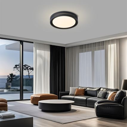 Brilagi - Plafonieră LED dimabilă KREON LED/54W/230V 3000-6000K neagră Ø 38 cm + telecomandă