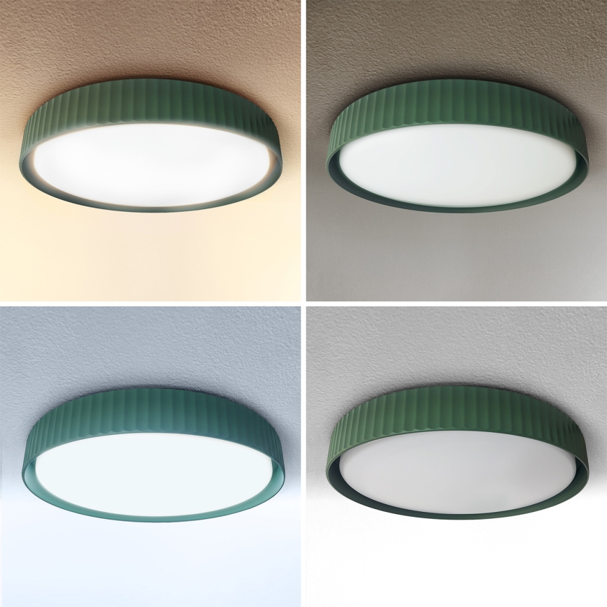 Brilagi - Plafonieră LED dimabilă LUCIA, 48W, 230V, 3000–6500K, Ø 41 cm, verde + telecomandă