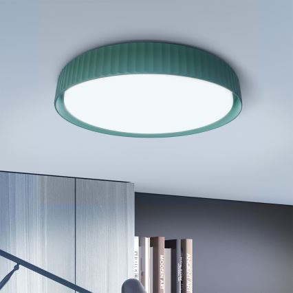 Brilagi - Plafonieră LED dimabilă LUCIA, 48W, 230V, 3000–6500K, Ø 41 cm, verde + telecomandă