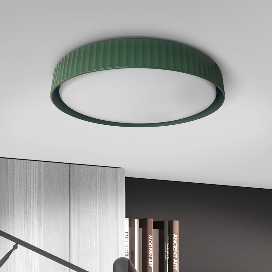 Brilagi - Plafonieră LED dimabilă LUCIA, 48W, 230V, 3000–6500K, Ø 41 cm, verde + telecomandă