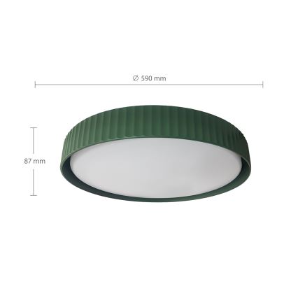 Brilagi - Lampă de tavan LED dimabilă LUCIA LED/60W/230V 3000-6500K Ø 59 cm verde + telecomandă