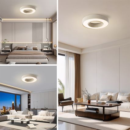 Brilagi - Plafonieră LED dimabilă LUMIX, 48W, 230V, 3000–6000K, bej, Ø 50 cm, cu telecomandă