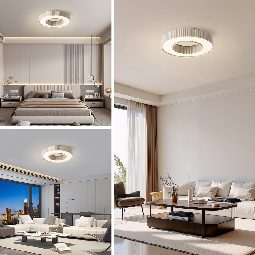 Brilagi - Plafonieră LED dimabilă LUMIX, 48W, 230V, 3000–6000K, bej, Ø 50 cm, cu telecomandă