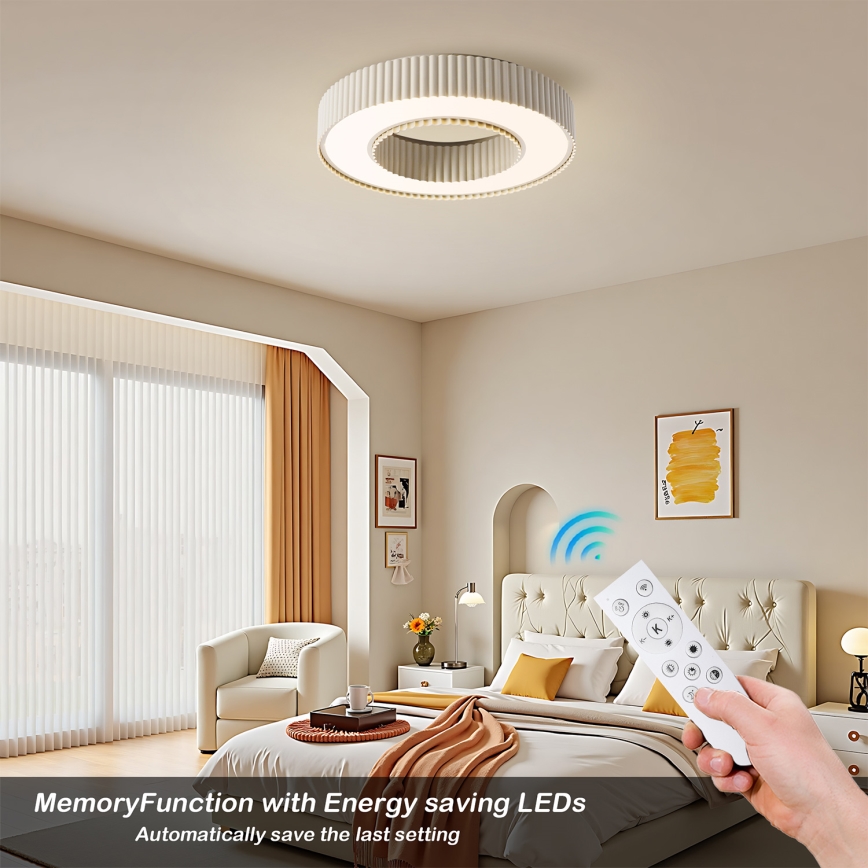 Brilagi - Plafonieră LED dimabilă LUMIX, 48W, 230V, 3000–6000K, bej, Ø 50 cm, cu telecomandă