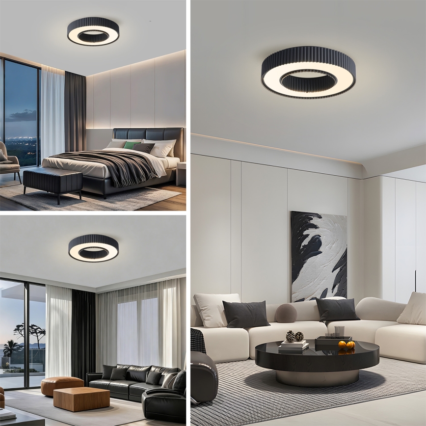 Brilagi - Plafonieră LED dimabilă LUMIX, LED/48W/230V, 3000-6000K, negru, Ø 50 cm + telecomandă inclusă