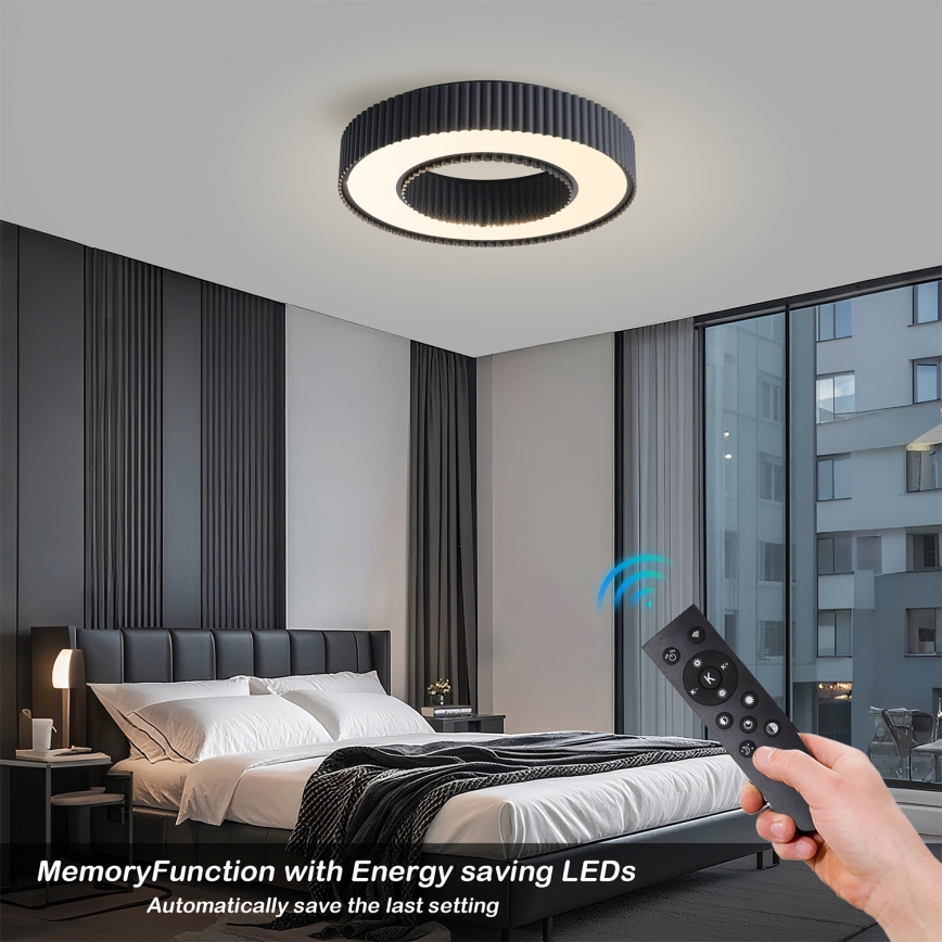 Brilagi - Plafonieră LED dimabilă LUMIX, LED/48W/230V, 3000-6000K, negru, Ø 50 cm + telecomandă inclusă
