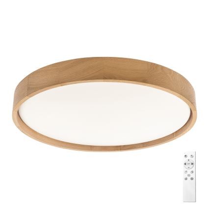 Brilagi - Plafonieră LED dimabilă MANAROLA REMOTE LED/36W/230V 3000-6500K Ø 51 cm stejar + telecomandă