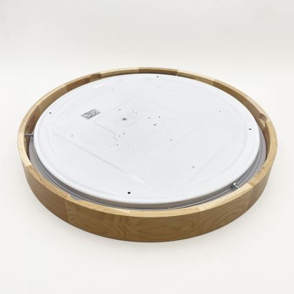 Brilagi - Plafonieră LED dimabilă MANAROLA SMART, 36 W, 230 V, 3000–6000K, Wi‑Fi Tuya Beacon, Ø 51 cm, stejar + telecomandă