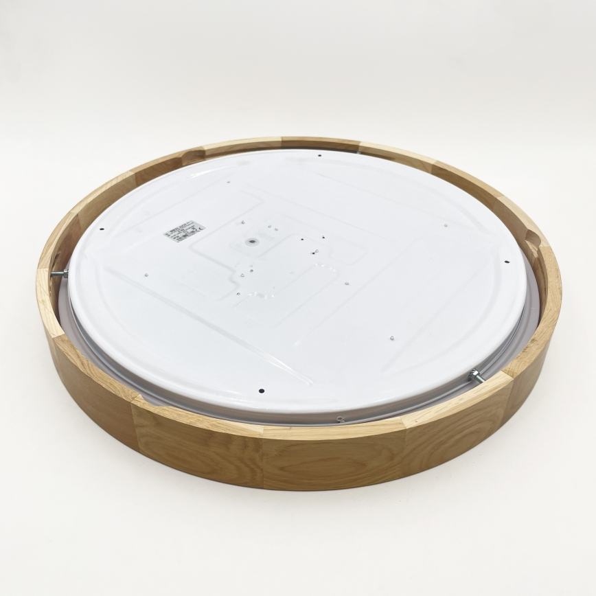 Brilagi - Plafonieră LED dimabilă MANAROLA SMART, 36 W, 230 V, 3000–6000K, Wi‑Fi Tuya Beacon, Ø 51 cm, stejar + telecomandă