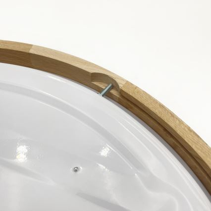 Brilagi - Plafonieră LED dimabilă MANAROLA SMART, 36 W, 230 V, 3000–6000K, Wi‑Fi Tuya Beacon, Ø 51 cm, stejar + telecomandă
