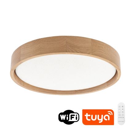 Brilagi - Plafonieră LED dimabilă MANAROLA SMART STARS 24W/230V 3000–6000K Wi-Fi Tuya Beacon Ø 41 cm stejar, cu telecomandă