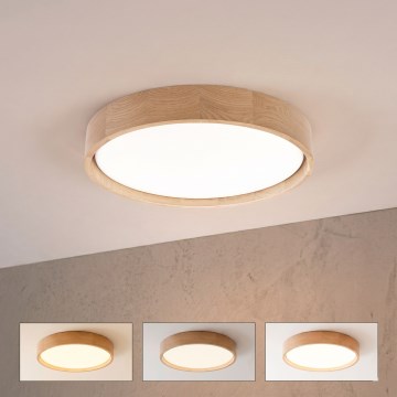 Brilagi - Plafonieră LED dimabilă MANAROLA SMART STARS 24W/230V 3000–6000K Wi-Fi Tuya Beacon Ø 41 cm stejar, cu telecomandă