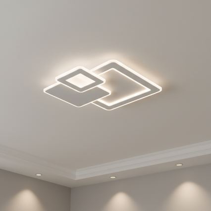 Brilagi - Plafonieră LED MODERN, dimabilă, 93 W, 230 V, 3000-6000 K, 48,5 x 48,5 cm + telecomandă