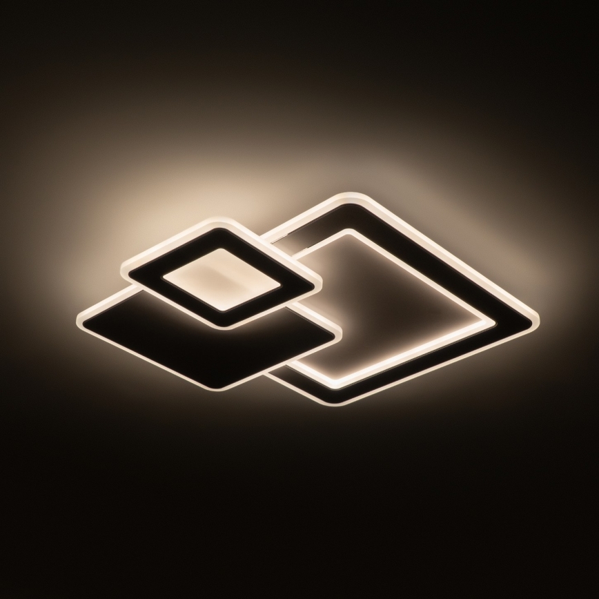 Brilagi - Plafonieră LED MODERN, dimabilă, 93 W, 230 V, 3000-6000 K, 48,5 x 48,5 cm + telecomandă