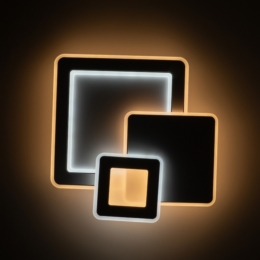 Brilagi - Plafonieră LED MODERN, dimabilă, 93 W, 230 V, 3000-6000 K, 48,5 x 48,5 cm + telecomandă