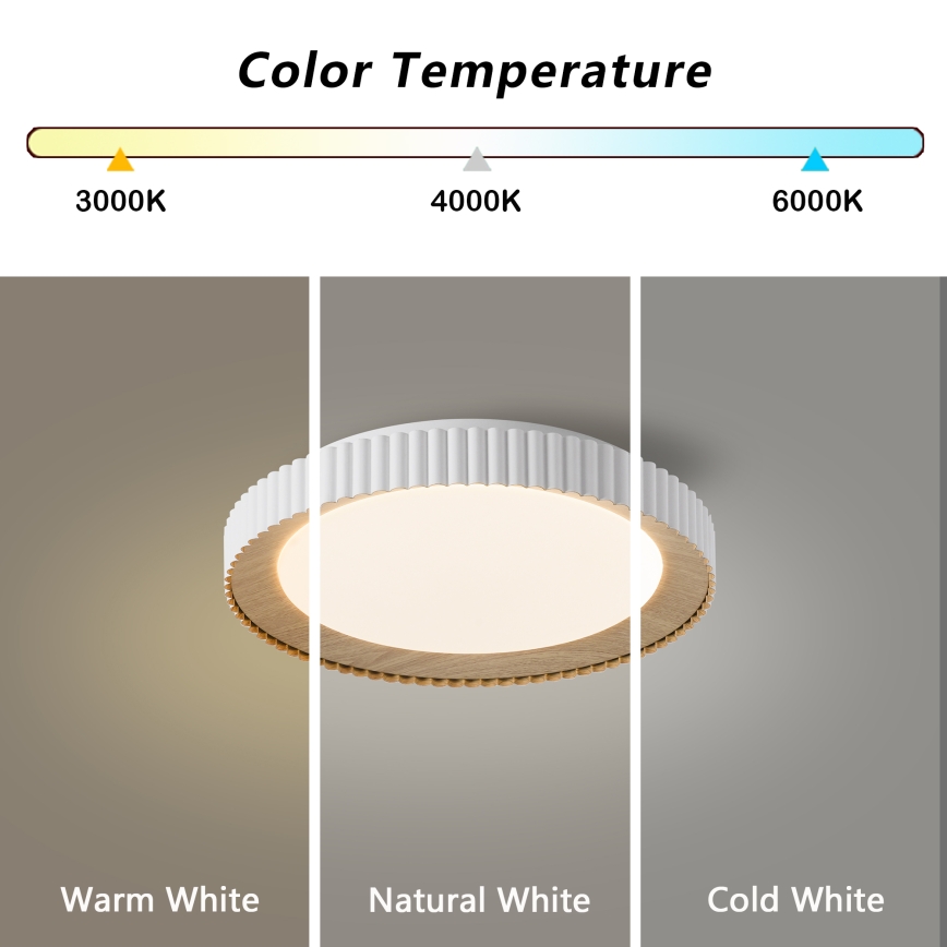 Brilagi - Plafonieră LED reglabilă NEXO 48W/230V 3000–6000K albă, diam. 43 cm + telecomandă
