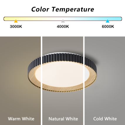 Brilagi - Plafonieră LED reglabilă NEXO, LED/48W/230V, 3000-6000K, neagră, Ø 43 cm + telecomandă