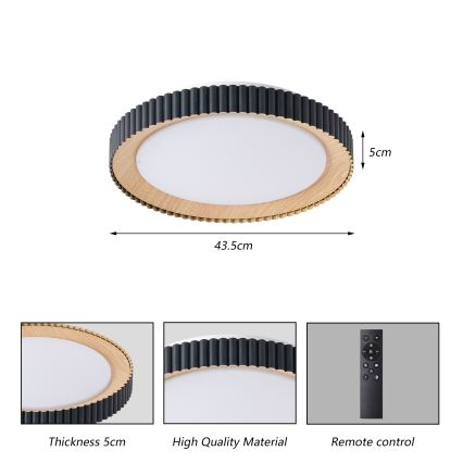 Brilagi - Plafonieră LED reglabilă NEXO, LED/48W/230V, 3000-6000K, neagră, Ø 43 cm + telecomandă