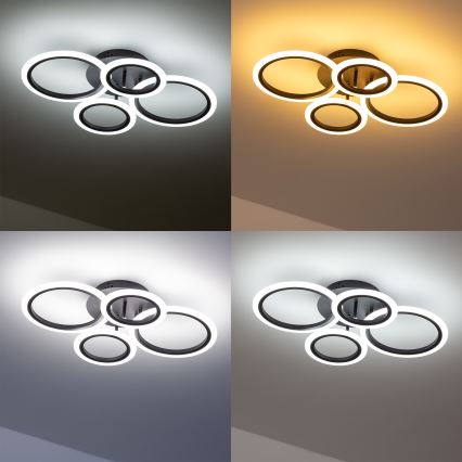 Brilagi - Plafonieră LED dimabilă ORBITS LED/50W/230V 3000-6500K neagră + telecomandă