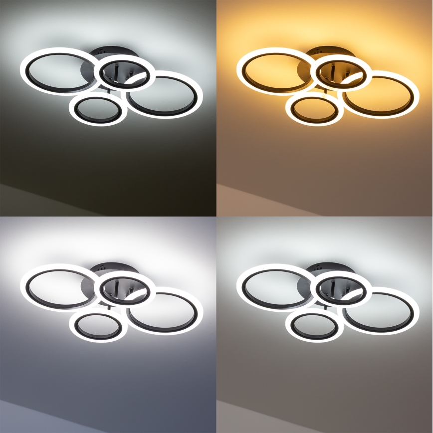 Brilagi - Plafonieră LED dimabilă ORBITS LED/50W/230V 3000-6500K neagră + telecomandă
