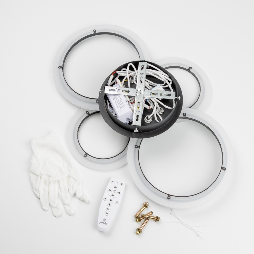 Brilagi - Plafonieră LED dimabilă ORBITS LED/50W/230V 3000-6500K neagră + telecomandă