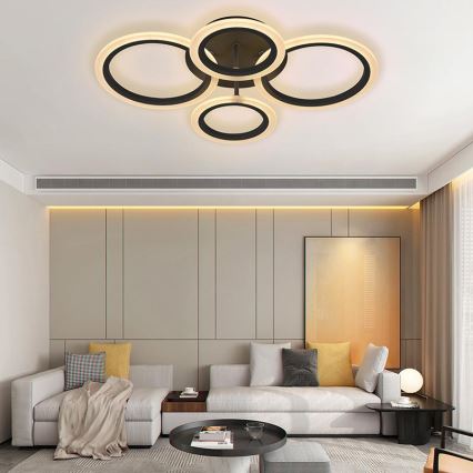 Brilagi - Plafonieră LED dimabilă ORBITS LED/50W/230V 3000-6500K neagră + telecomandă