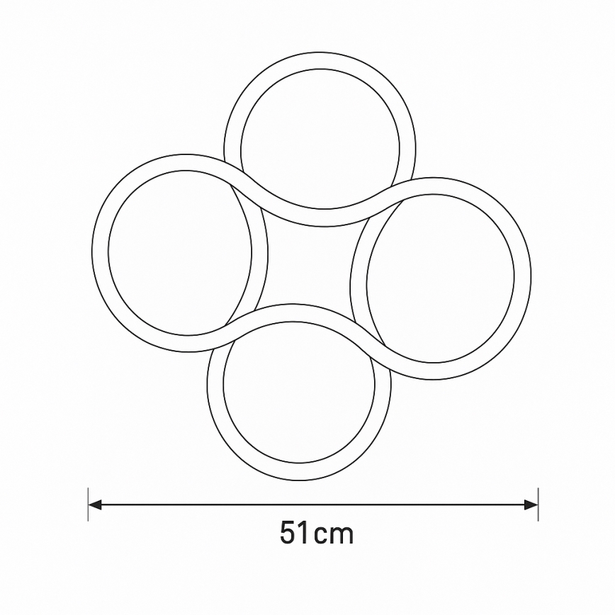 Brilagi - Plafonieră LED dimabilă ORELLI LED/53W/230V Ø 51 cm 3000-6000K + telecomandă