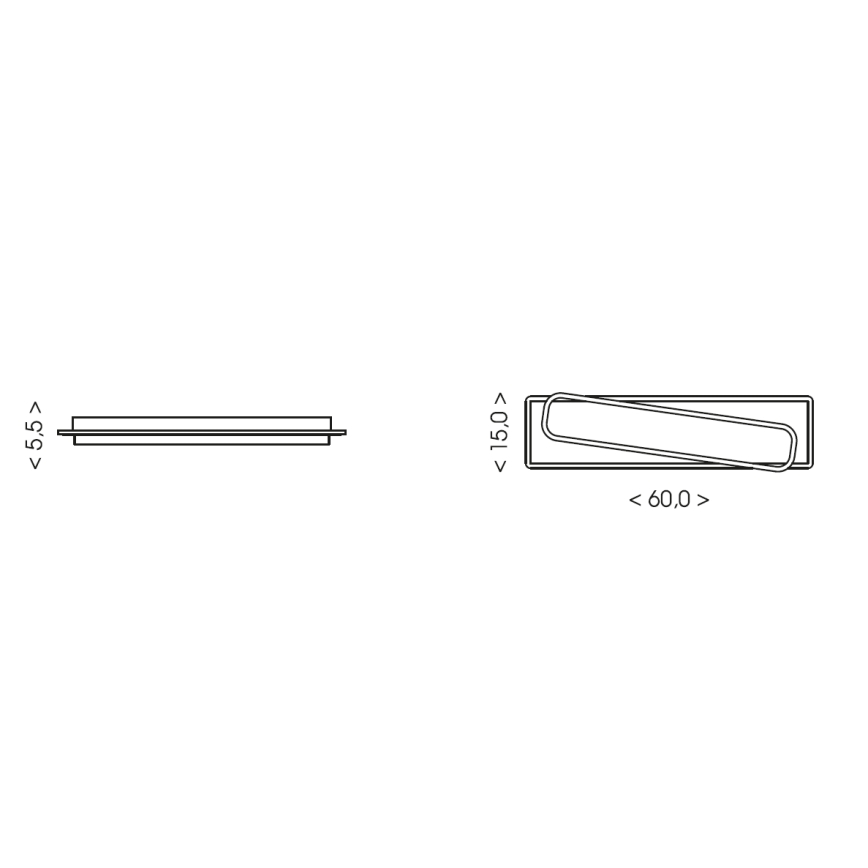 Brilagi - Plafonieră LED dimabilă OUTLINE LED/66W/230V 3000-6000K 15x60 cm alb/negru + telecomandă