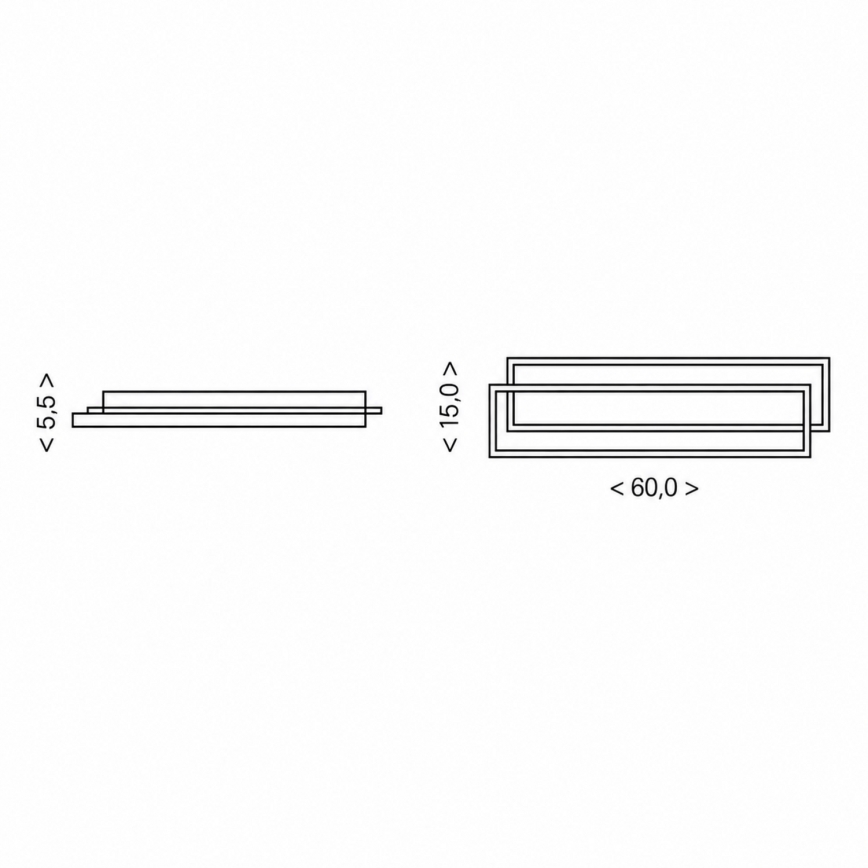 BRILAGI - Plafonieră LED dimabilă OUTLINE LED/66W/230V 3000-6000K 15x60 cm alb/negru + telecomandă