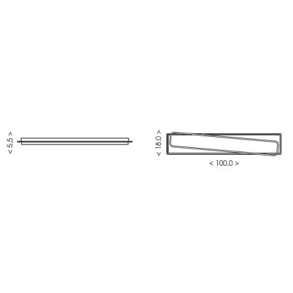 Brilagi - Plafonieră LED dimabilă OUTLINE LED/90W/230V 3000-6000K 18x100 cm alb/negru + telecomandă