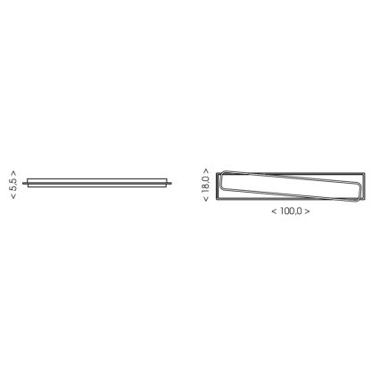 Brilagi - Plafonieră LED dimabilă OUTLINE LED/90W/230V 3000-6000K 18x100 cm alb/negru + telecomandă