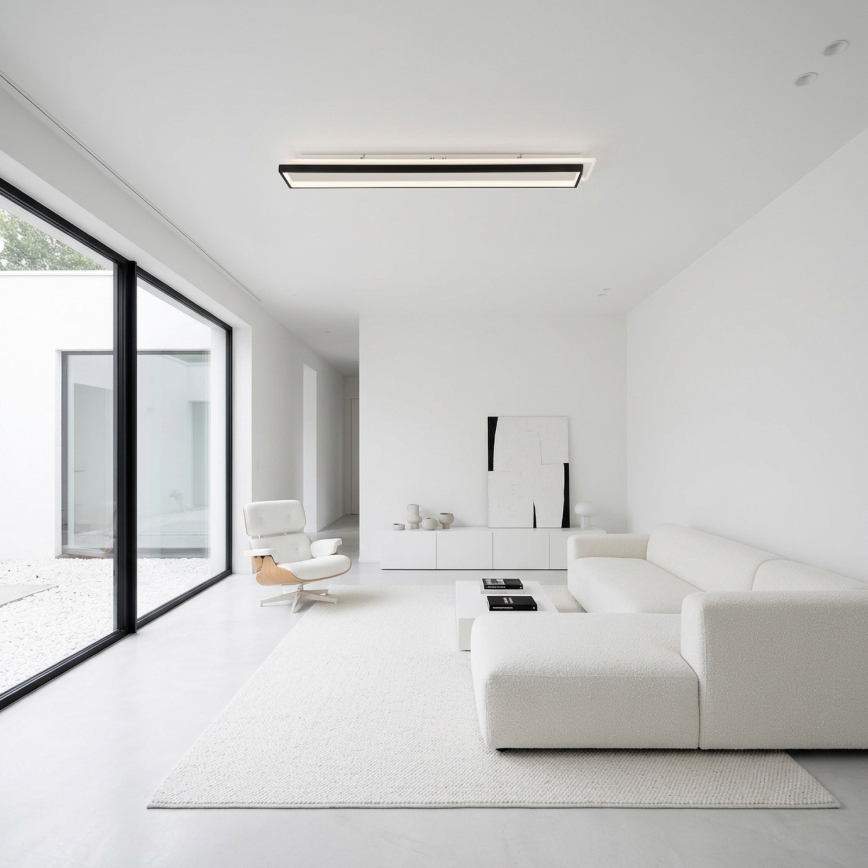 Brilagi - Plafonieră LED reglabilă OUTLINE LED/90W/230V 3000-6000K 18x100 cm alb/negru + telecomandă