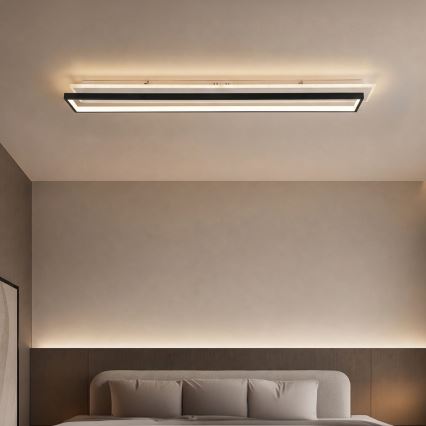 Brilagi - Plafonieră LED reglabilă OUTLINE LED/90W/230V 3000-6000K 18x100 cm alb/negru + telecomandă
