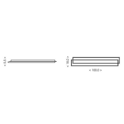 Brilagi - Plafonieră LED reglabilă OUTLINE LED/90W/230V 3000-6000K 18x100 cm alb/negru + telecomandă