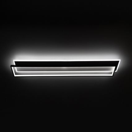 Brilagi - Plafonieră LED reglabilă OUTLINE LED/90W/230V 3000-6000K 18x100 cm alb/negru + telecomandă