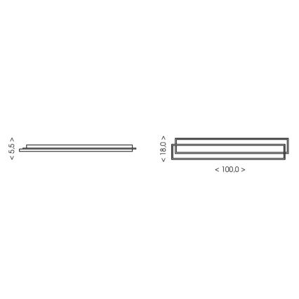 Brilagi - Plafonieră LED reglabilă OUTLINE LED/90W/230V 3000-6000K 18x100 cm alb/negru + telecomandă