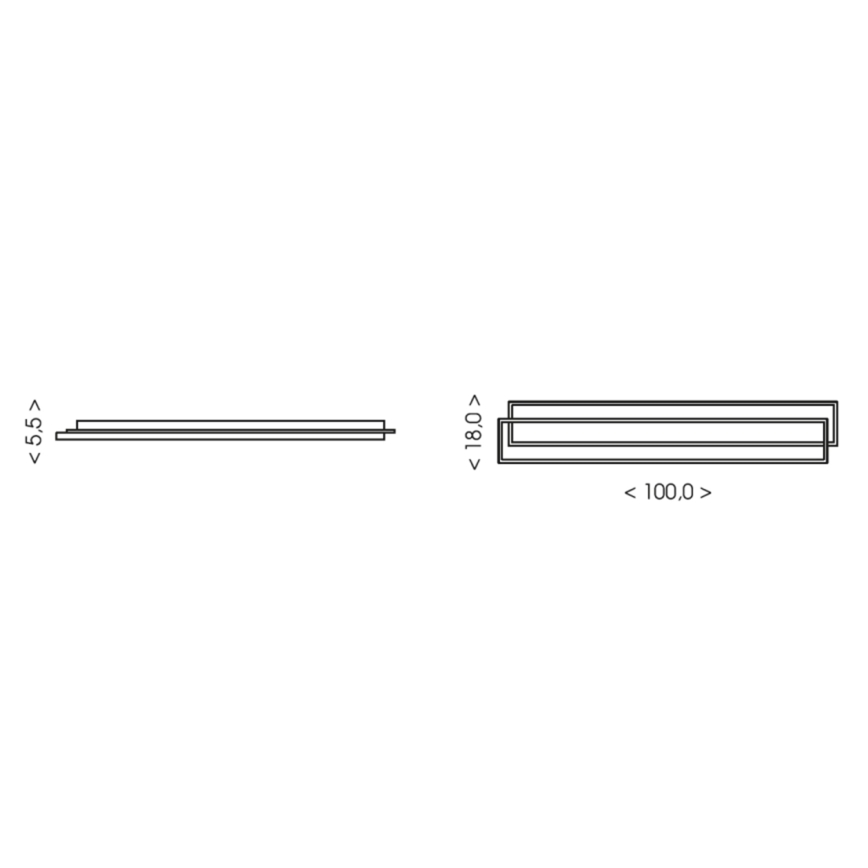 Brilagi - Plafonieră LED reglabilă OUTLINE LED/90W/230V 3000-6000K 18x100 cm alb/negru + telecomandă